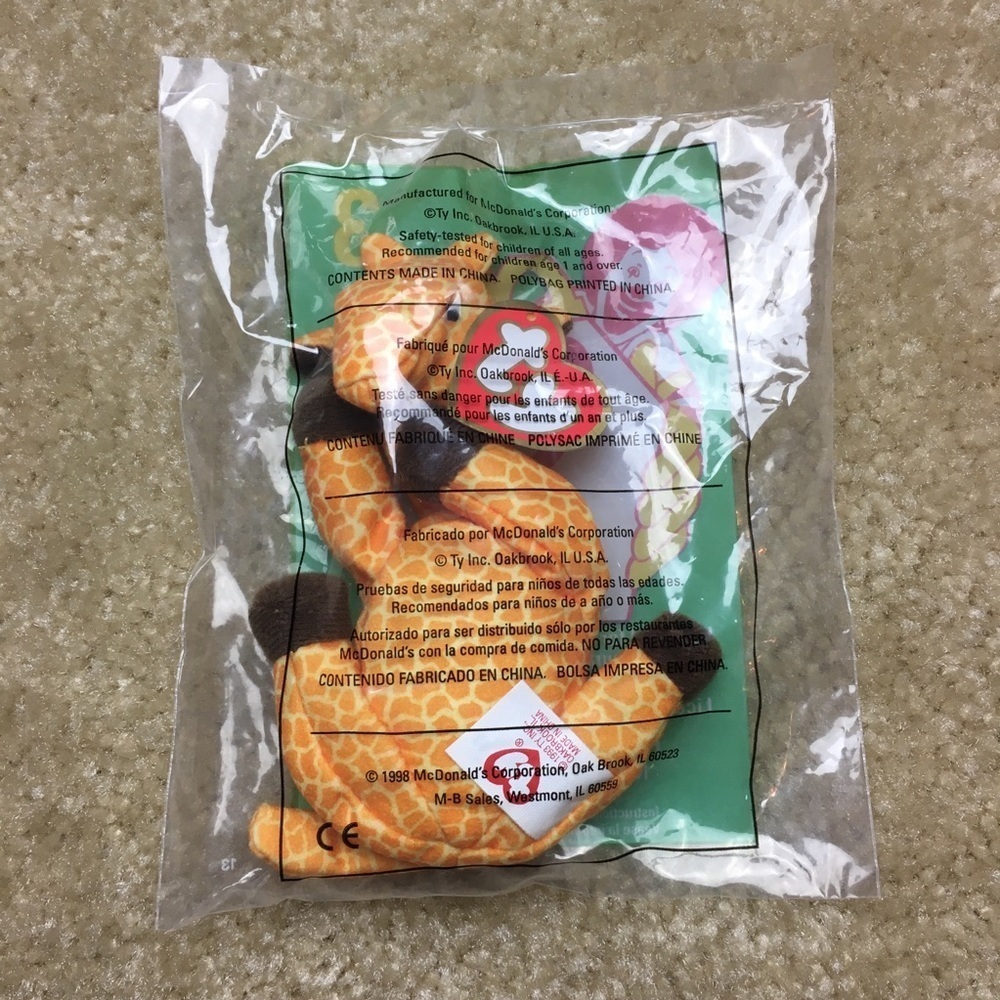 BOGO TY Mcdonald’s Teenie Beanie Twigs the Giraffe 1998